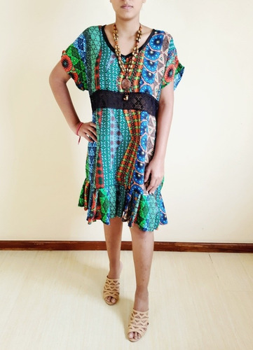 Imagem 3 de 6 de Vestido Feminino Tecido Curto Carolina