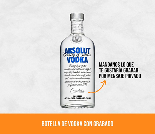 Combo Kit Absolut Vodka 750ml Grabado