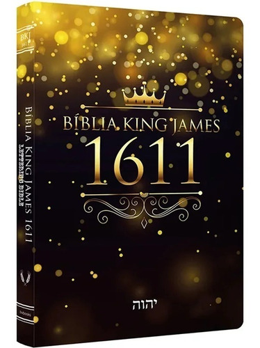 Bíblia Slim King James Bkj Fiel 1611 Ultra Fina Coroa Dourada Preto Sagrada Evangelica Feminina Masculino Lettering Bible Capa Luxo Premium