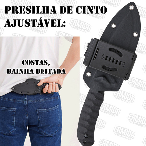 Faca Prowl + Bainha Kydex Cinto : Invictus Full Tang Defesa