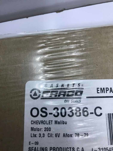 Imagen 2 de 3 de Empacadura Carter Chevrolet Malibu Del 78 /79 Motor 3.3 200
