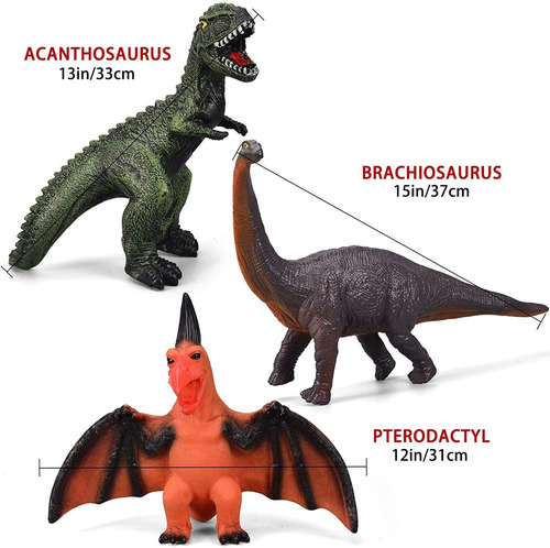 Imagen 4 de 9 de 6 Piezas De Juguetes De Dinosaurios Jumbo Para Niños