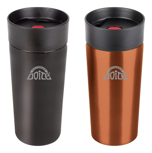 Set De 2 Termos One Touch Mug 350ml Cobre Negro Doite