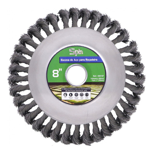 Disco Escova Circular 36 Cerdas Para Roçadeira Furo 25mm