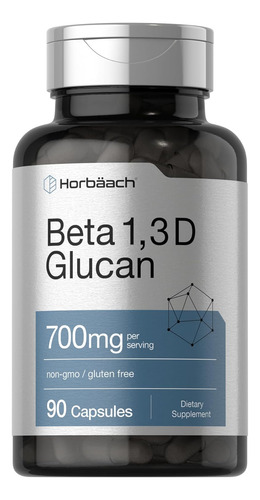 Suplemento Horbäach Beta Glucano 1,3d 1000 Mg 90 Cápsulas Sin Sabor
