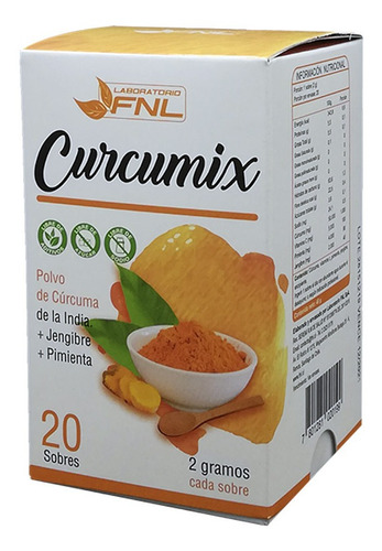 Curcumix : Curcuma + Pimienta + Jengibre ++ Fnl 20 Sobres