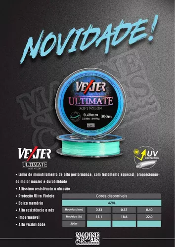 Linha Vexter Ultimate Soft Azul 0,37mm - 300m -marine Sports