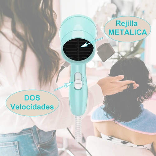 Secador De Pelo Philips Cabello Viaje 1000w Profesional Celeste