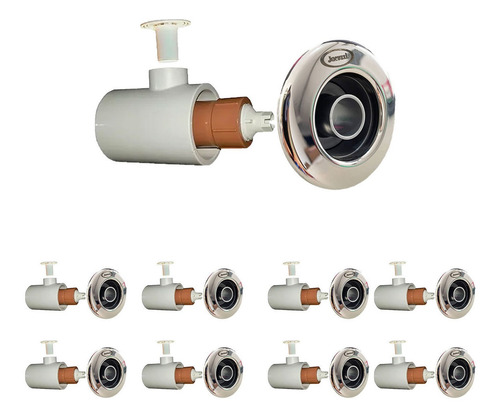 Kit 9 Dispositivo De Hidromassagem Jacuzzi Inox P/ Alvenaria