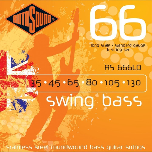 Imagen 1 de 1 de Cuerdas Bajo Eléctrico (set 6) Rotosound Swing Bass  As666ld
