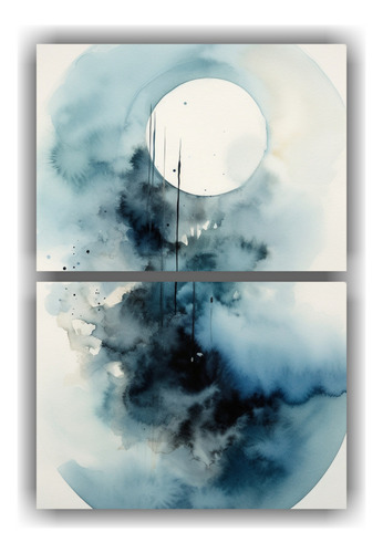 50x80cm Pintura Mágica Con Dibujo De Círculo Azul Y Agua
