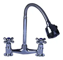 Comprar Grifería Mesada Doble Comando Duchador Extensible Flexibles