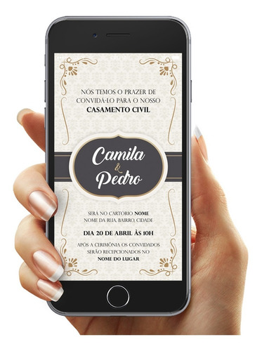 Convite Digital Para Whatsapp Casamento Civil
