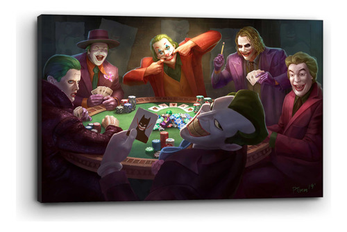 Cuadro Moderno Canvas El Jocker Jugando Poker 85x130cm