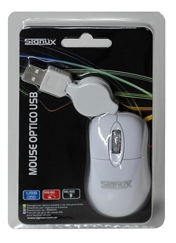 Mouse Mini Óptico Usb Signux 1000 Dpi Retractil Pc Notebook