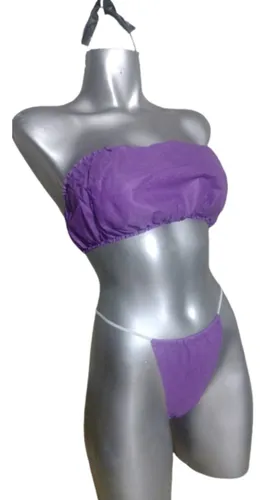 comprar Paq 30 Top Y 30 Tangas Desechables Para Spa Morado Con Envío