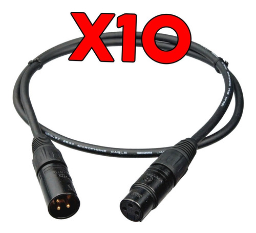 Kit De 10 Cable Xlr Dmx Canon Canon 1 Metro La Roca