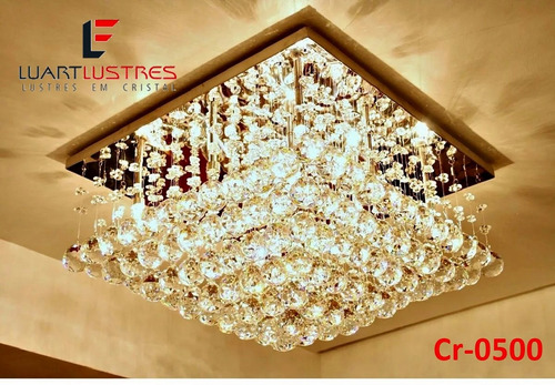 Lustre Cristal Legítimos Base De 40 X 40 Cm Promoção Fabrica