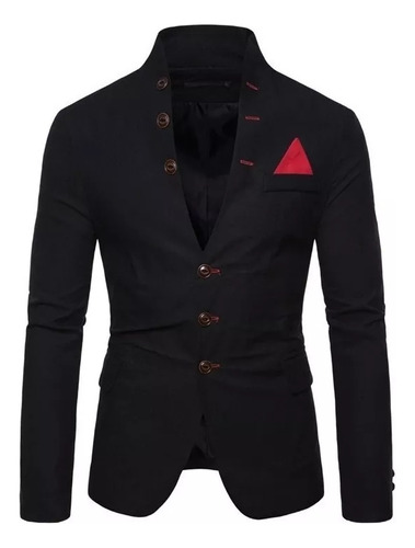 Blazer Saco Delgado Para Hombre Slim Fit Cuello Alto