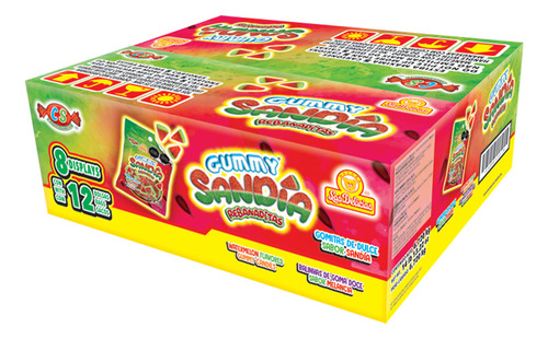 Gummy Sandia Rebanaditas 12 Bolsas Con 840 Gr Las Delicias