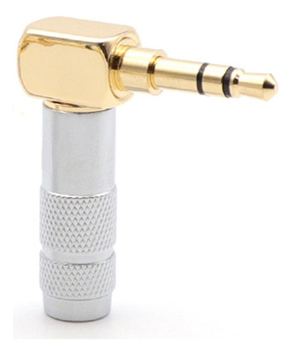Conector De Audio De Ángulo De 90 Grados Chapado En Oro Con