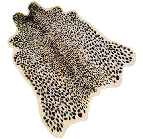 Alfombra Con Estampado De Leopardo, Piel De Vaca Sinttica,