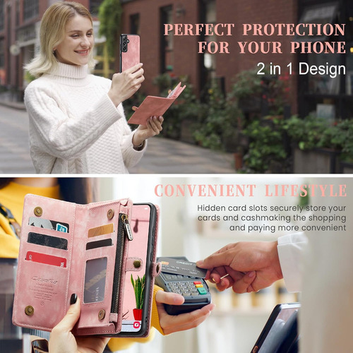 B2 Funda Estilo Cartera A Prueba De Caídas For Samsung