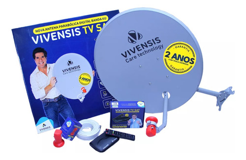 Kit Receptor Digital Vx10 Vivensis - Antena Lnbf Ku Cabo