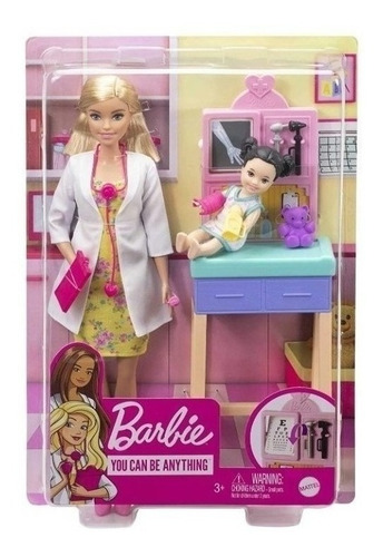 Imagem 7 de 8 de Barbie Profissões Médica Pediatra C/ Bebê Mattel Ms Sj