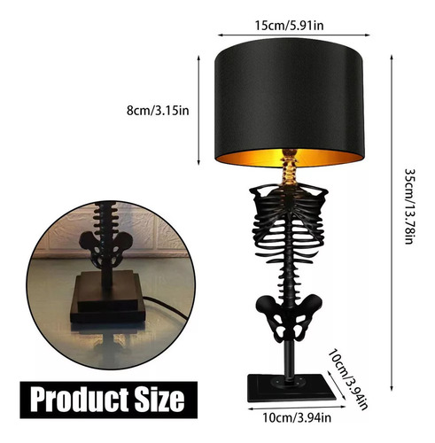 L Lámpara De Mesa Skull, Luz Nocturna, Decoración Gótica