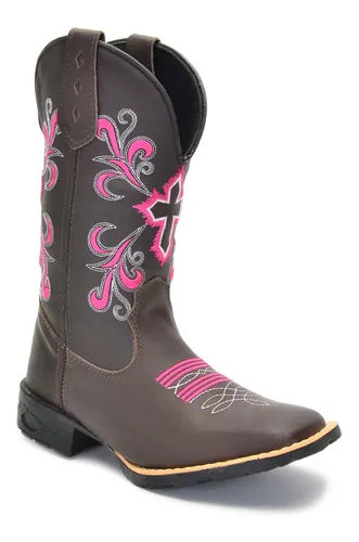Bota Texana Feminina Cruzeta Em Couro Legitimo Barretos Frete gr tis