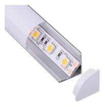 Comprar Perfil De Aluminio Esquinero Para Tira Led X 2m Con Punteras