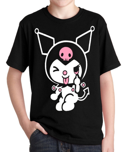 Remera Kuromi Niños Goth Pastel Dark Anime Manga Kawaii