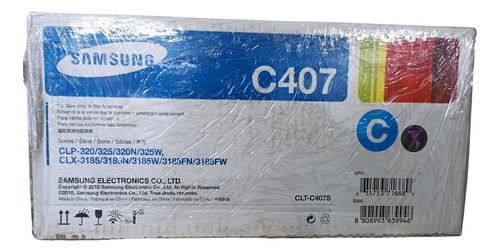 Toner C407 Samsung Cyan Original Para Clp-320 Caja Dañada