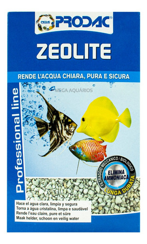 El medio filtrante para acuarios Zeolite Prodac de 700 g elimina el amoniaco