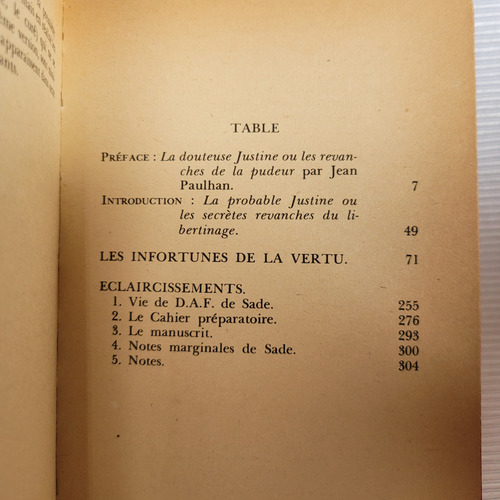 Les Infortunes De La Vertu Sade Gallimard Frances Poche