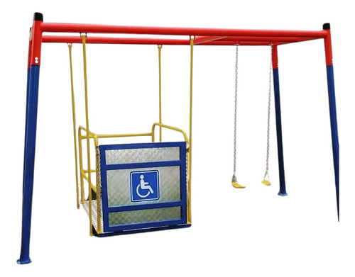 Balanço Inclusivo Frontal Com Auxiliar Brinquedo Pne