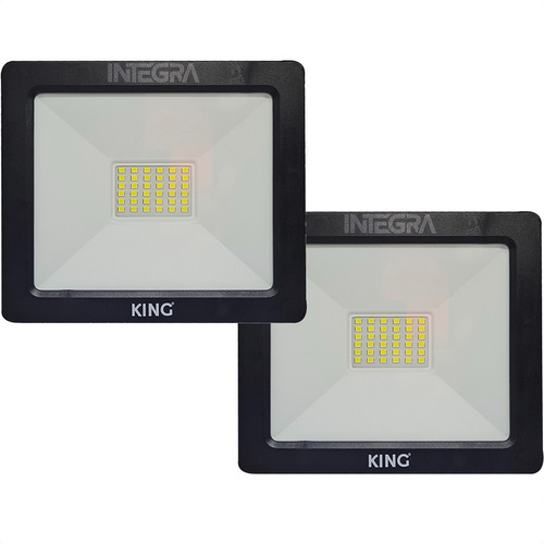 Pack X2 Reflector Led 30w Exterior Blanco Frio 6500k King