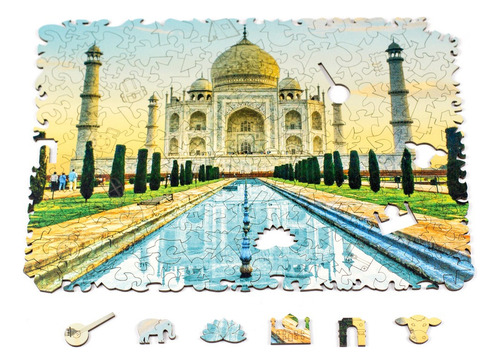 Quebra-cabeça De Madeira Taj Mahal Com Peças Especiais Puzi