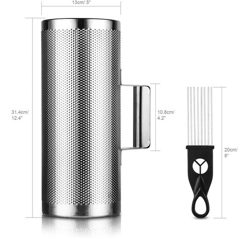 Metal Guiro Vangoa De Acero Inoxidable Con Raspador, 12 X 5
