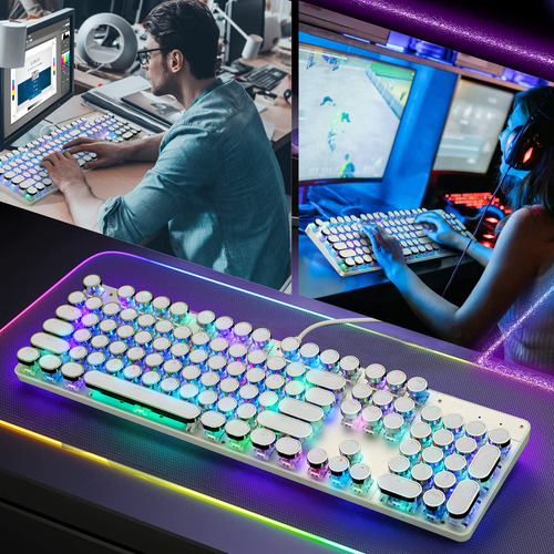Teclado Mecánico Para Juegos Yscp Typewriter Style Rgb 104 K