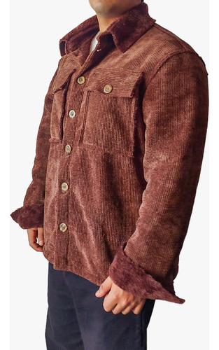 Campera Corderoy Corderito Interior Hombre Camisaco Oversize