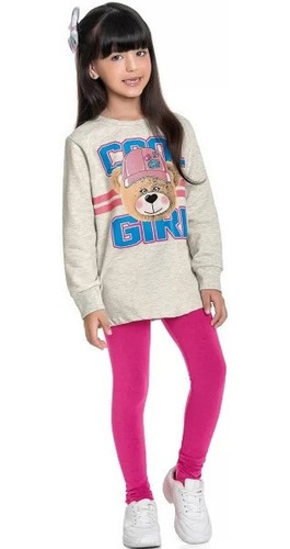 Conjunto Moletom Infantil Cool Girl Fakini 01163 - Tam 4 6 8