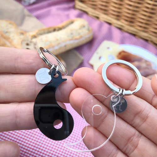 Llaveros Personalizados Para Parejas Yin Yang Regalos Novios