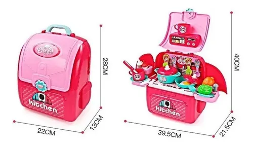 Juguete Set De Cocina Para Niñas Armable Rosado