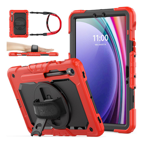 Funda Para Tableta Samsung Galaxy Tab S9/s9 Fe 5g Rojo Dura