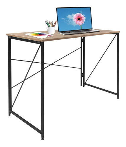 Escritorio Plegable Industrial Mesa Auxiliar Minimalista Color Café Rack & Pack