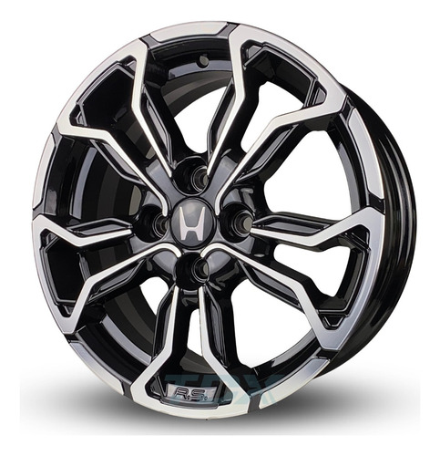 Rodas Honda Fit City Aro 16 4x100 (jogo)+bicos Cor Preto Com Diamantado