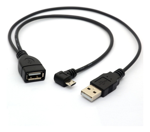 90 Grado Angulo Micro Usb Macho Hembra Adaptador Cable Otg