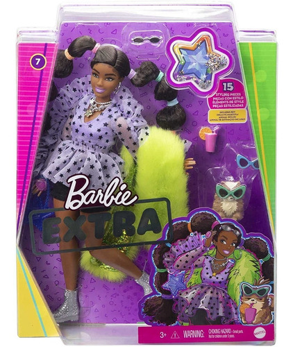 Imagem 1 de 8 de Barbie Extra 2021 Afro 7 Negra Lançamento Articulada